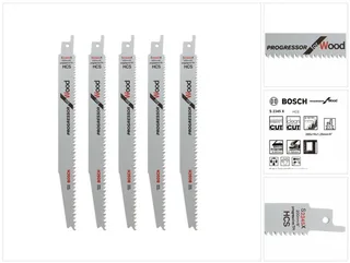 Säbelsägeblatt 5 Säbelsägeblätter 200 mm Progressor for Wood S 2345 X / S2345X by Bosch Professional – product image 1 of 5