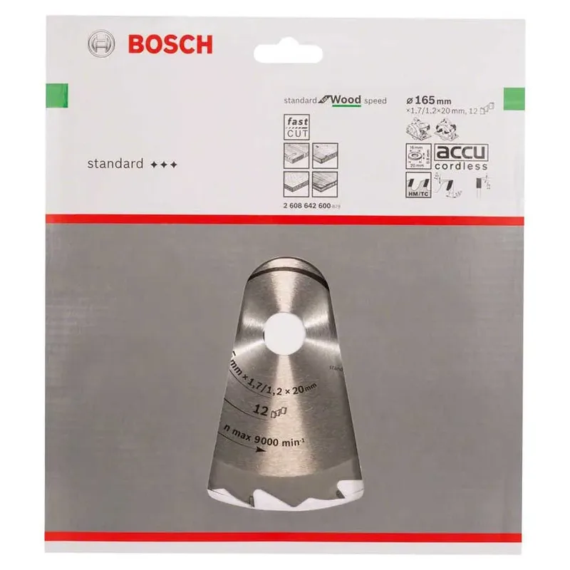 Se Wo H 165x20-12 Cirkelzaagblad Voor Hout by Bosch Professional – product image 2 of 2