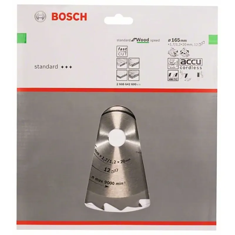 Se Wo H 165x20-12 Cirkelzaagblad Voor Hout by Bosch Professional – product image 1 of 2