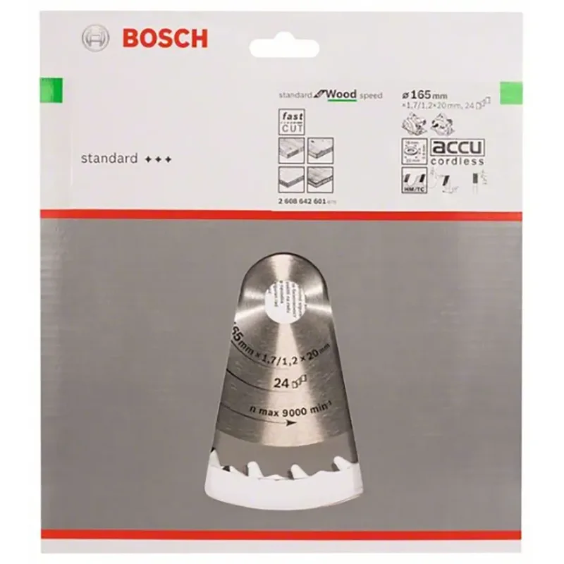 Se Wo H 165x20-24 Cirkelzaagblad Voor Hout by Bosch Professional – product image 1 of 2