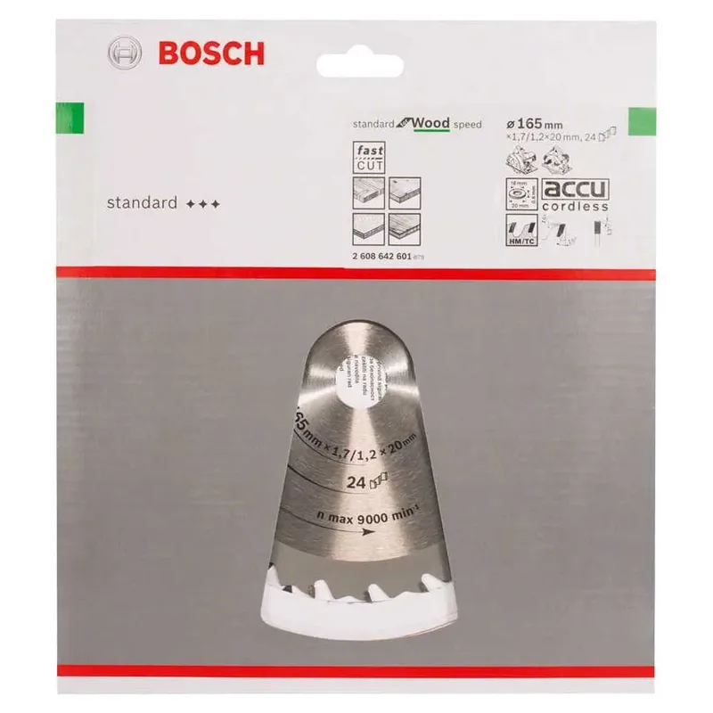 Se Wo H 165x20-24 Cirkelzaagblad Voor Hout by Bosch Professional – product image 2 of 2