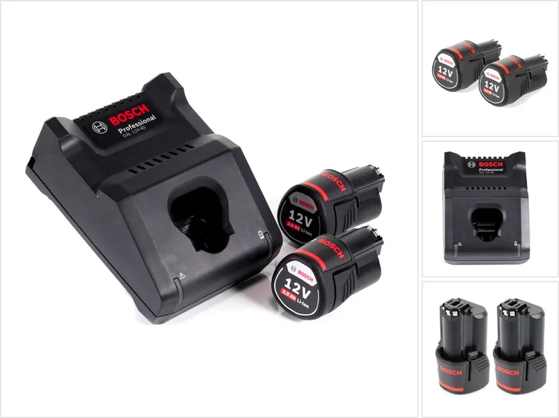 Starterset 2x GBA 12V Accu 3.0Ah + Snellader GAL 12V-40 - 1600A019RD van Bosch Professional – productafbeelding