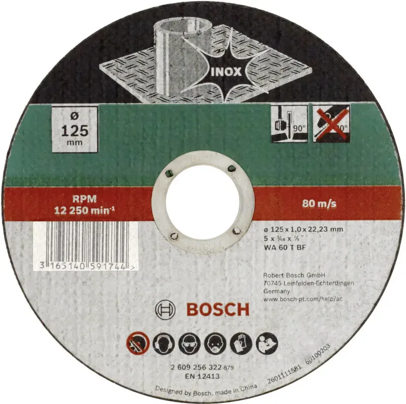 WA 60 T BF 2609256323 Trennscheibe gerade 125 mm 1 St. Edelstahl, Metall fra Bosch Professional – produktbillede