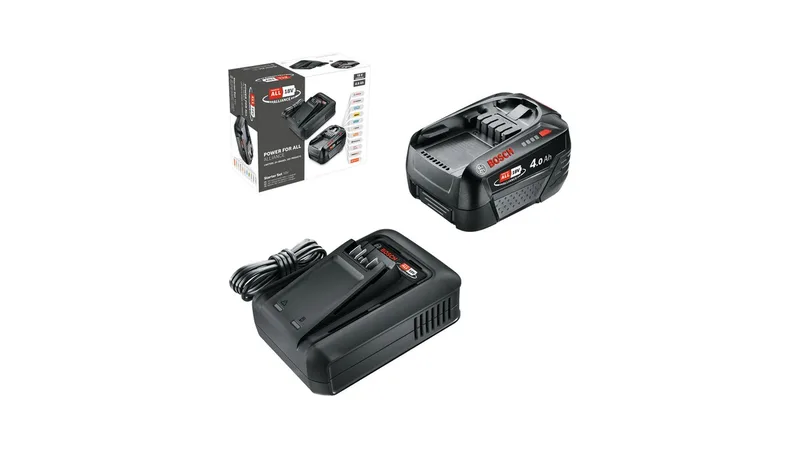 18V Set: Ladegerät AL 18V-44 CV und 4,0-Ah-Akku Akku Starter-Set, sorgt für Flexibilität und spart gleichzeitig Geld by Bosch, Black – product image