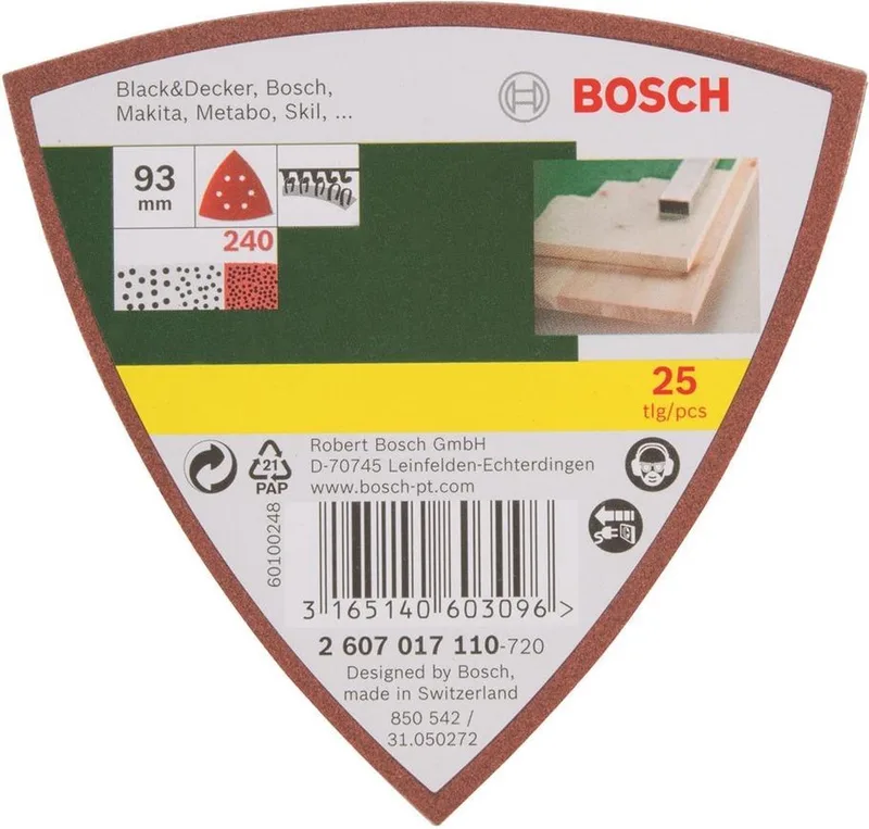 25-delige schuurbladenset voor deltaschuurmachine - klithechting - korrel 240 de Bosch Home & Garden – image du produit