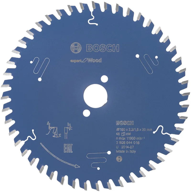 2608644018 Cirkelzaagblad Expert voor hout 160x20 - 48 tanden van Bosch Professional – productafbeelding