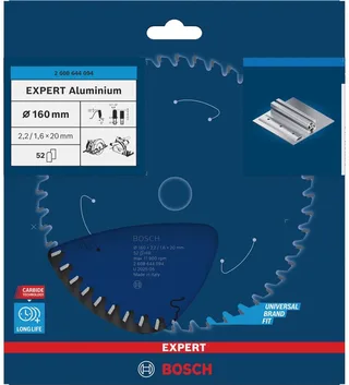 2608644094 Cirkelzaagblad Expert Aluminium 160x20 - 52 tanden de Bosch Professional – image du produit 1 sur 4