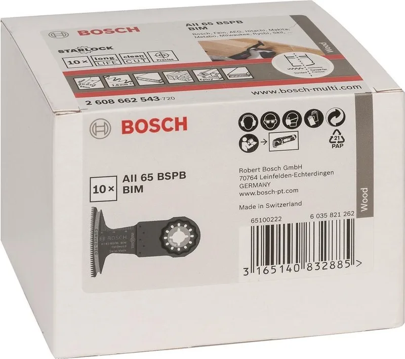 2608664479 AII 65 BSPB BIM invalzaagblad - 40 x 65 mm - Hard Hout(10 st) fra Bosch Professional – produktbillede