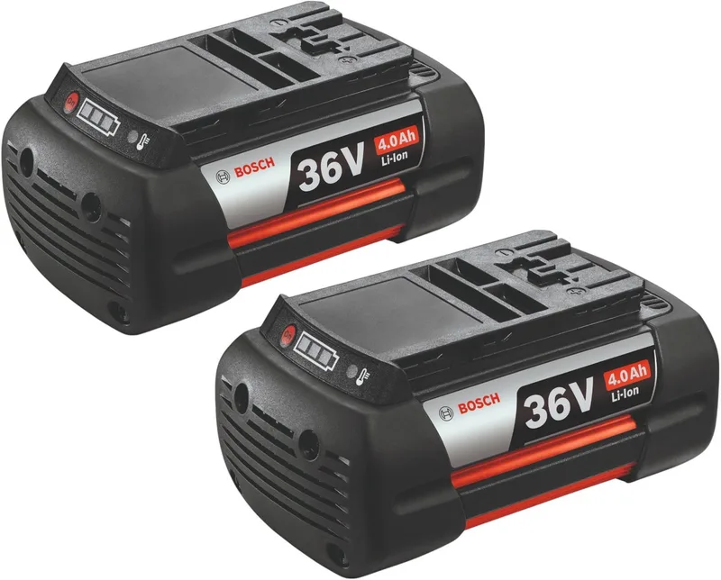 2x GBA 36V 4.0Ah accupack Li-Ion 36 V 4.0 Ah ( 2x F016800346 ) met laadniveau-indicator van Bosch – productafbeelding
