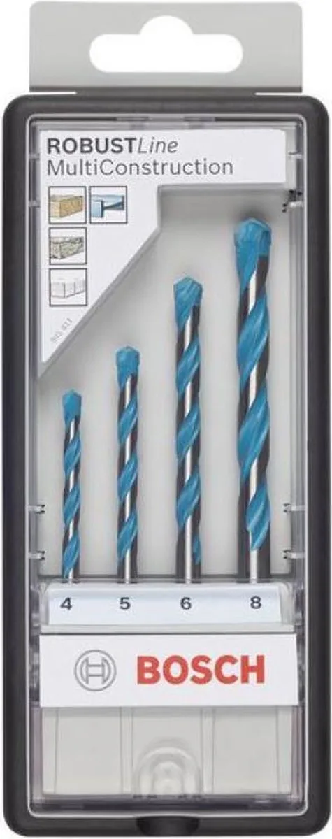 4-delige Robust Line universele borenset CYL-9 Multi Construction van Bosch Professional – productafbeelding