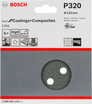 5 SCHUURVEL Ø125 BEST COATINGS 8,320 by Bosch Professional – product image 1 of 2