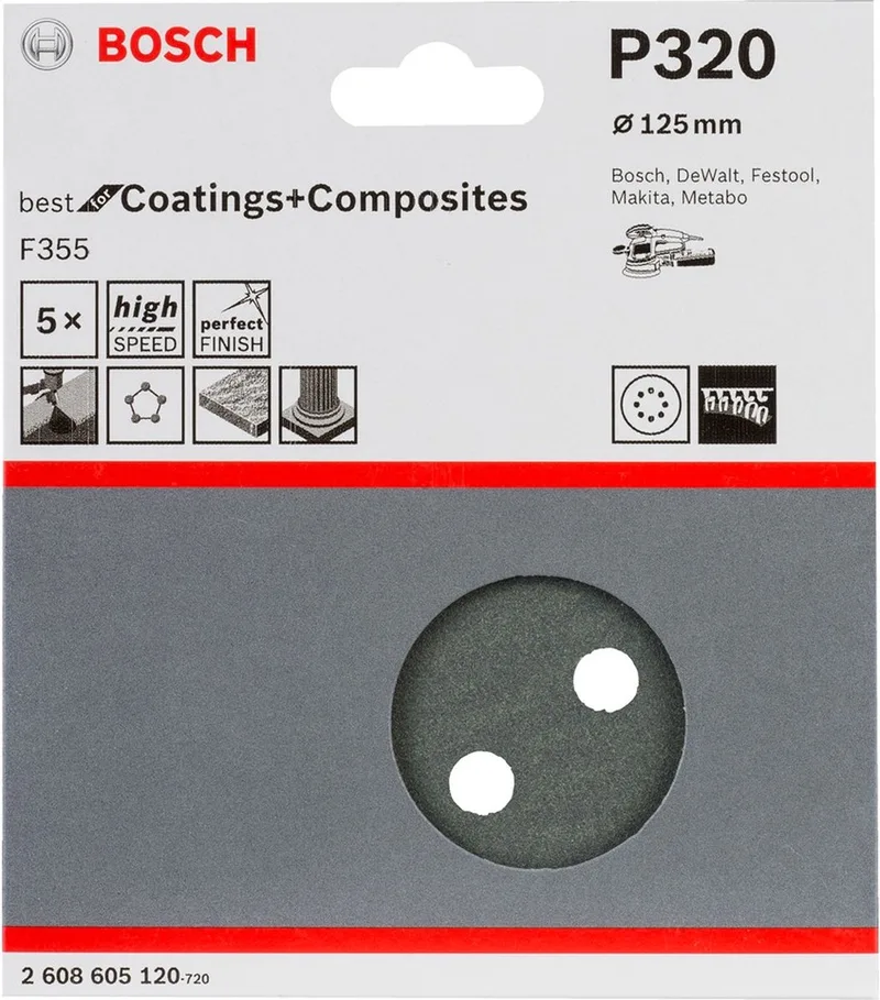 5 SCHUURVEL Ø125 BEST COATINGS 8,320 by Bosch Professional – product image 1 of 2