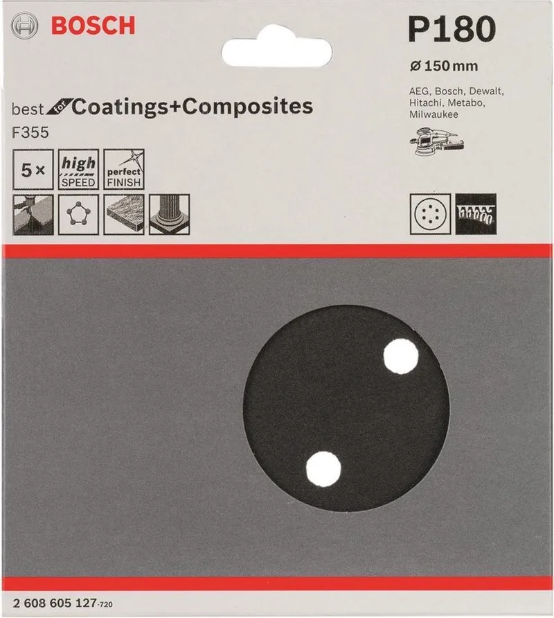 5 SCHUURVEL Ø150 BEST COATINGS 6,180 de Bosch Professional – image du produit 1 sur 2