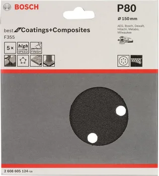 5 SCHUURVEL Ø150 BEST COATINGS 6,80 de Bosch Professional – image du produit 1 sur 2