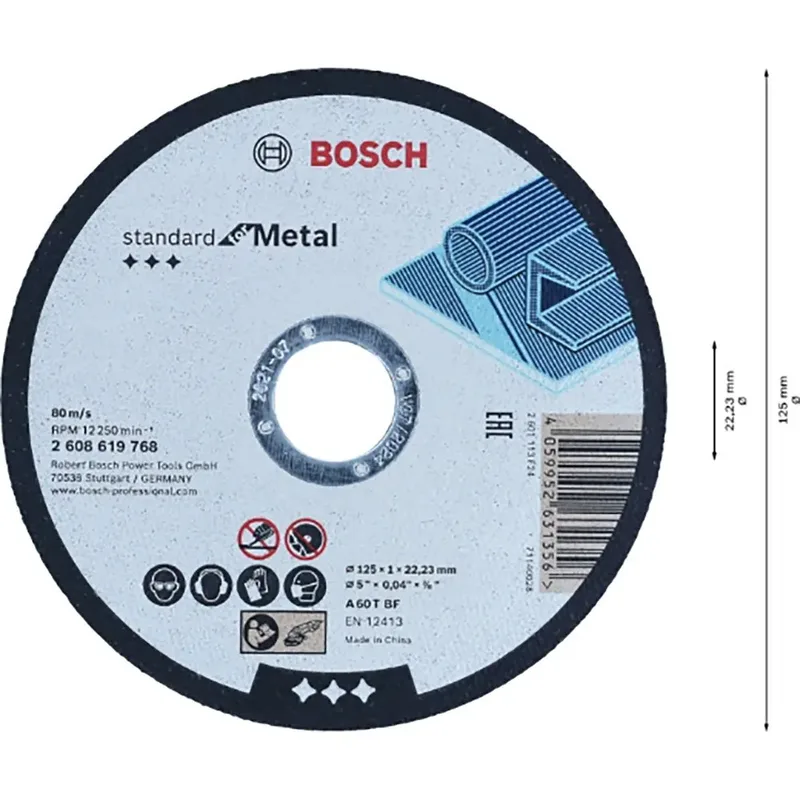 Accessoires Doorslijpschijf Standard Metal 125X1X22.23 - 2608619768 van Bosch – productafbeelding 3 van 3