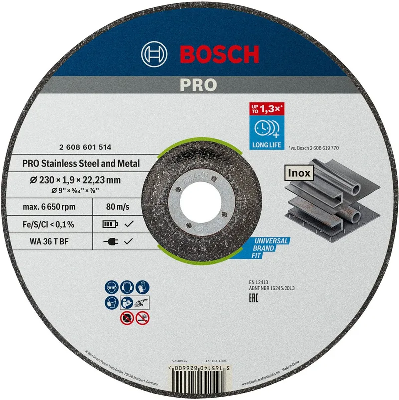 Bosch Accessories 2608601514 2608601514 Kapskiva bockad 230 mm 22.23 mm 1 st från Bosch Professional – produktbild