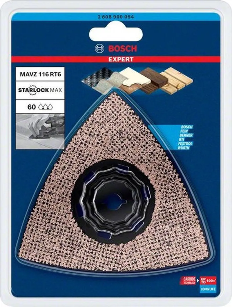 Accessories 2608900054 EXPERT Sanding Plate MAVZ 116 RT6 Schuurplaat Carbide-RIFF 1 stuks 1 stuk(s) de Bosch Professional – image du produit