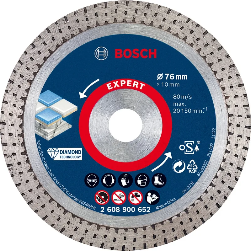 Accessories 2608900652 EXPERT HardCeramic Diamanten doorslijpschijf Diameter 76 mm Boordiamet von Bosch Professional – Produktbild