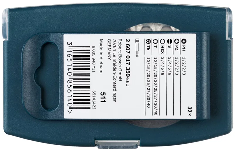 Accessories Bitset van Bosch, Kleurloos – productafbeelding