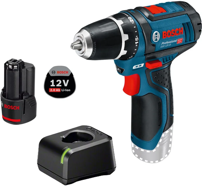 accuboormachine GSR 12V-15 / 1x 2.0 Ah accu + lader by Bosch Professional – product image
