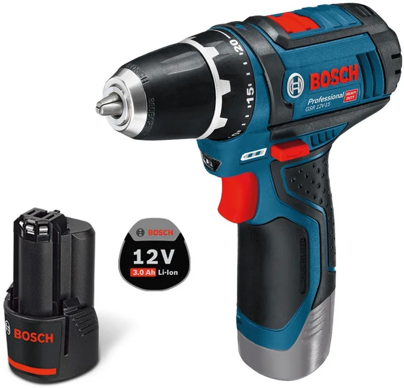 accuboormachine GSR 12V-15 / 1x 3,0 Ah accu von Bosch Professional – Produktbild