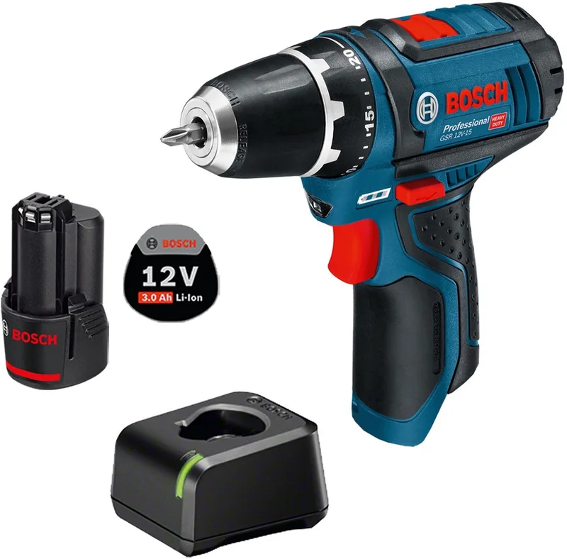 accuboormachine GSR 12V-15 / 1x 3.0 Ah accu + lader by Bosch Professional – product image
