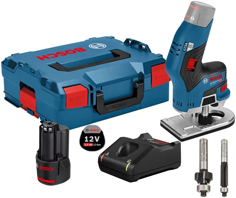 accukantenfrees GKF 12V-8 12 V / 1x 2,0 Ah accu + oplader i... fra Bosch Professional, Blå – produktbillede