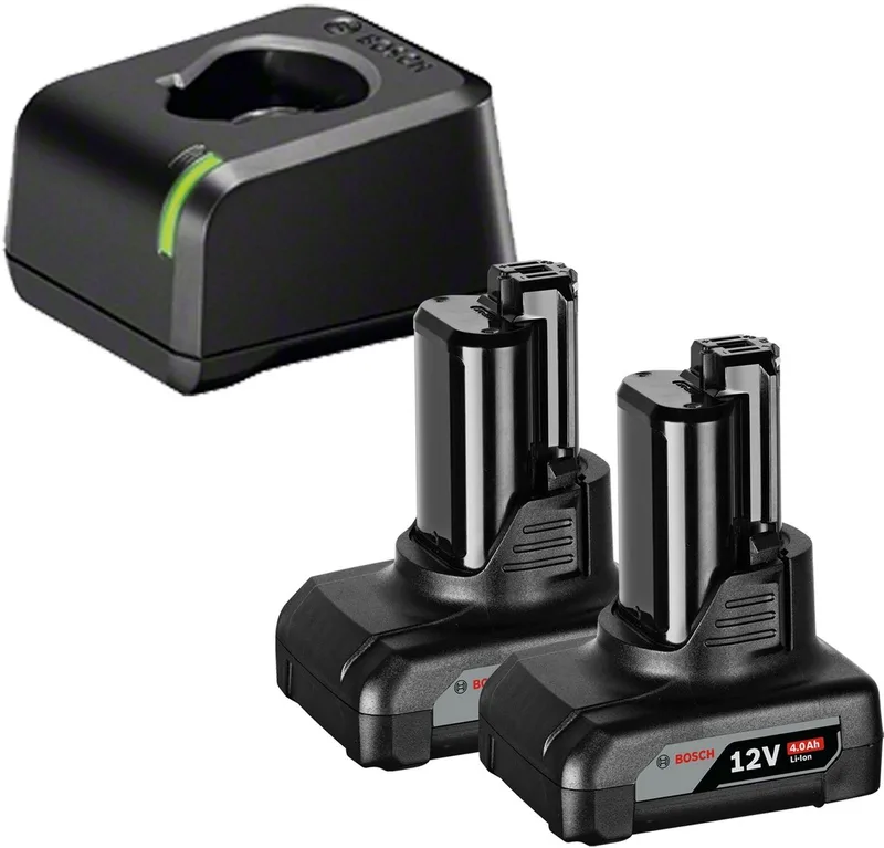 accustartset GBA 12 Volt / 2x 4.0 Ah + snellader GAL 12V-20 von Bosch Professional – Produktbild