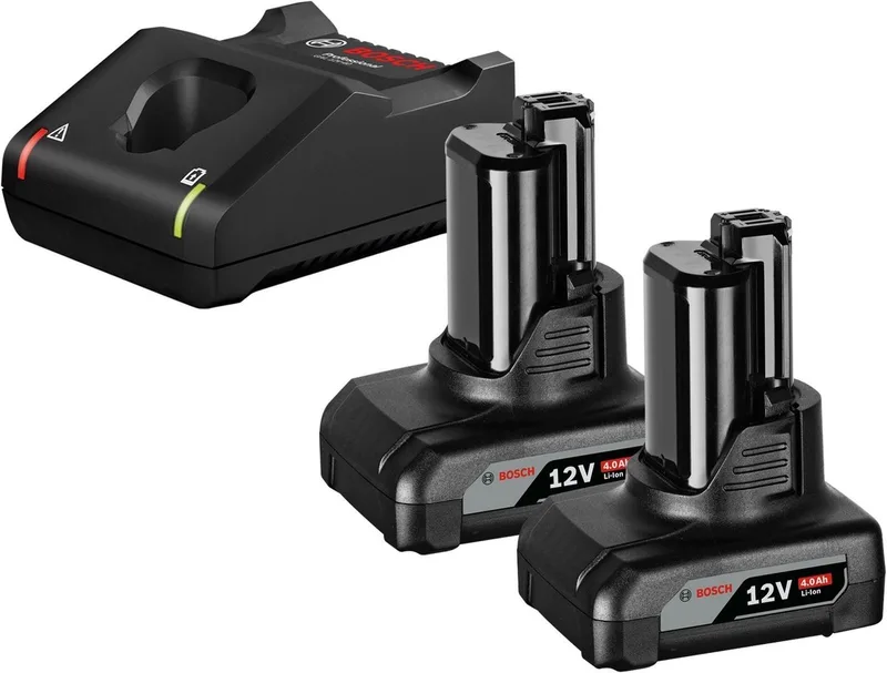 accustartset GBA 12 Volt / 2x 4,0 Ah + snellader GAL 12V-40 by Bosch Professional – product image
