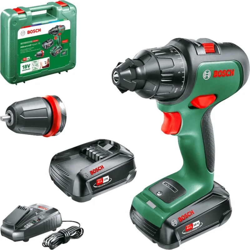 AdvancedImpact 18 Accuklopboorschroevendraaier - Met koffer - Met 2x 18 V accu's en lader de Bosch Home & Garden – image du produit