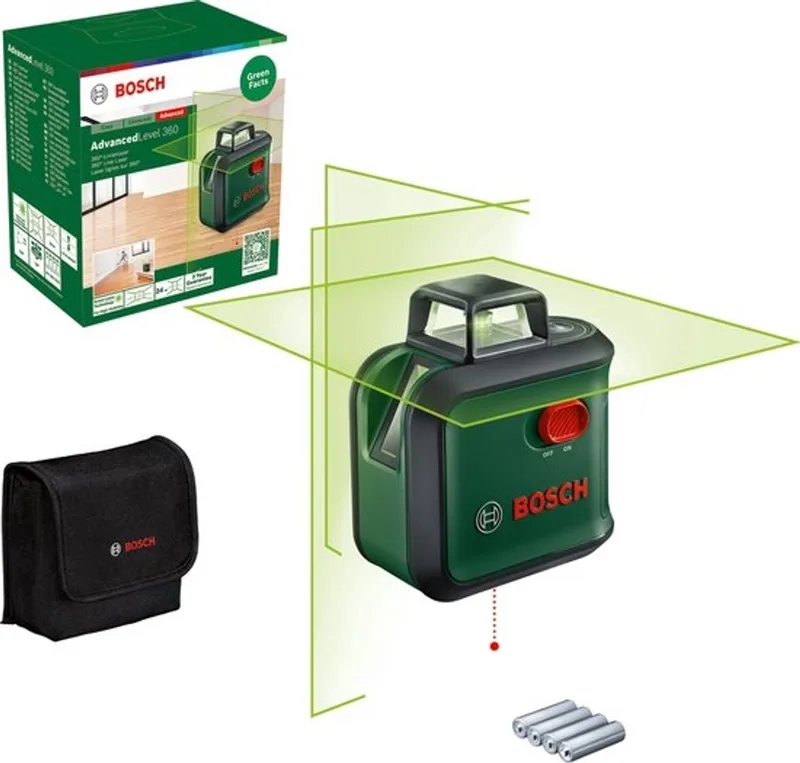 AdvancedLevel 360 - 360° Kruislijnlaser - Inclusief Opbergetui en Batterijen - 4059952648026 von Bosch Home & Garden – Produktbild
