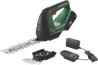 AdvancedShear 18V-10 accu buxus- en grasschaar - Incl. buxusschaarmes (20 cm) en grasschaarmes (10 cm) - Met 18 V accu en lader van Bosch – productafbeelding 1 van 6