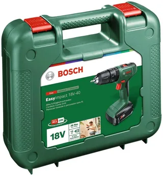 Akku-Schlagbohrschrauber EasyImpact 18V-40, Inkl. Koffer, mit Akku 18V/2Ah und Ladegerät de Bosch Home & Garden, Vert – image du produit 4 sur 5