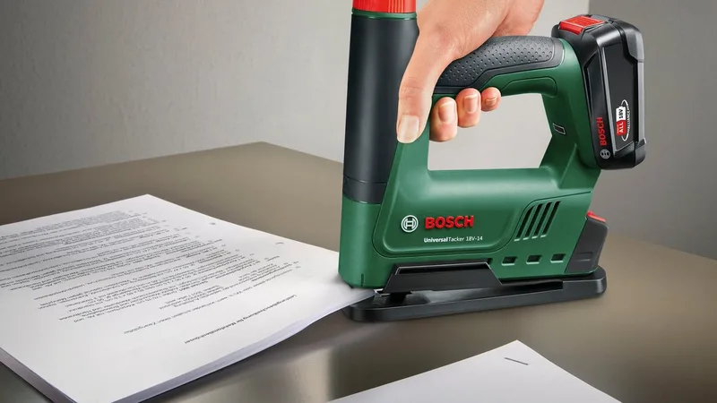 Diy Universaltacker 18v-14 Baretool Elektrische Tacker Zonder Batterij van Bosch, Groen – productafbeelding 4 van 5