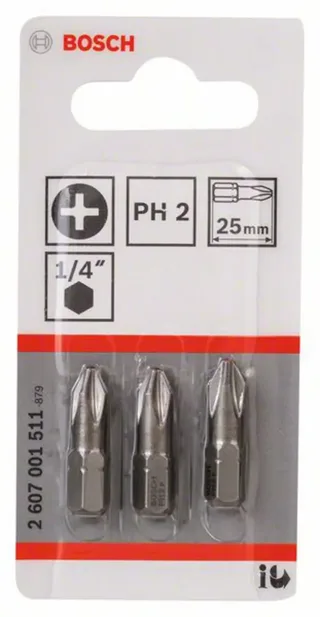 Bit extra-hard PH 2, 25 mm van Bosch – productafbeelding 2 van 2