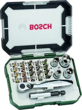 Bohrer- und Bitset Schrauberbit- und Ratschen-Set 26tlg - 2607017322 by Bosch Professional – product image 1 of 5