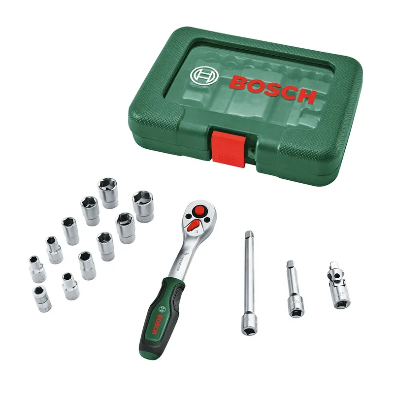 Jeu De Douilles Et Jeu D´outils à Cliquet 1/4´´ 15 Pièces de Bosch Home & Garden – image du produit 1 sur 4