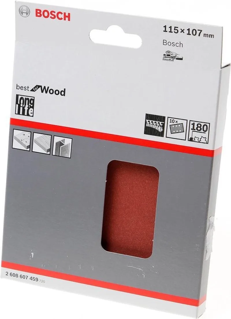 Bosch 10-delige schuurbladenset 115 x 107 mm, best wood+paint - korrel 180 de Bosch Professional – image du produit