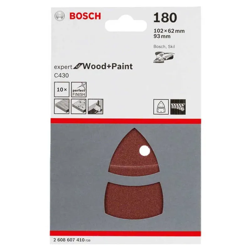 Bosch - 10-delige schuurbladset 102 x 62, 93 mm, 180 by Bosch Professional – product image 2 of 2