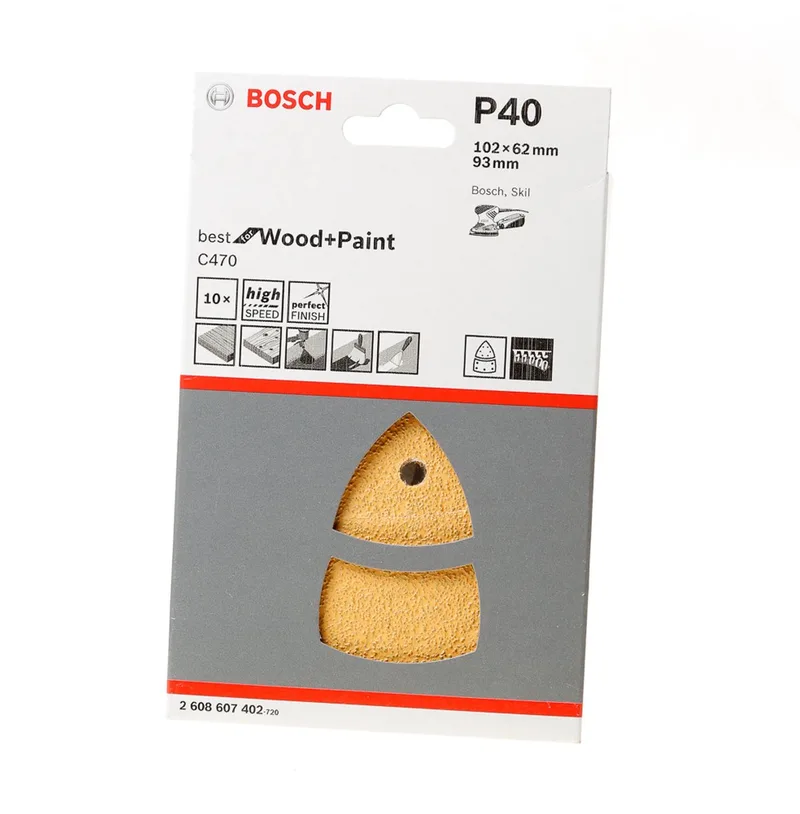 Bosch - 10-delige schuurbladset 102 x 62, 93 mm, 40 by Bosch Professional – product image