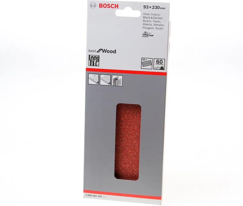 Bosch - 10-delige schuurbladset 93 x 230 mm, 60 van Bosch – productafbeelding