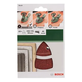 Bosch 10-delige schuurbladset voor multischuurmachines 102 x 62 mm - korrel 80 von Bosch Professional – Produktbild 2 von 2