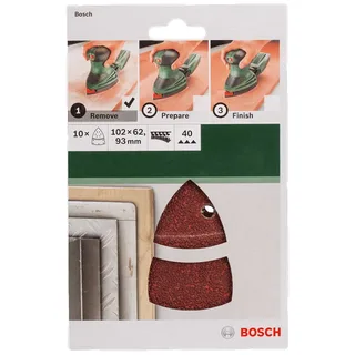 Bosch 10-delige schuurbladset voor multischuurmachines 102x62 mm - korrel 40 by Bosch Professional – product image 2 of 2