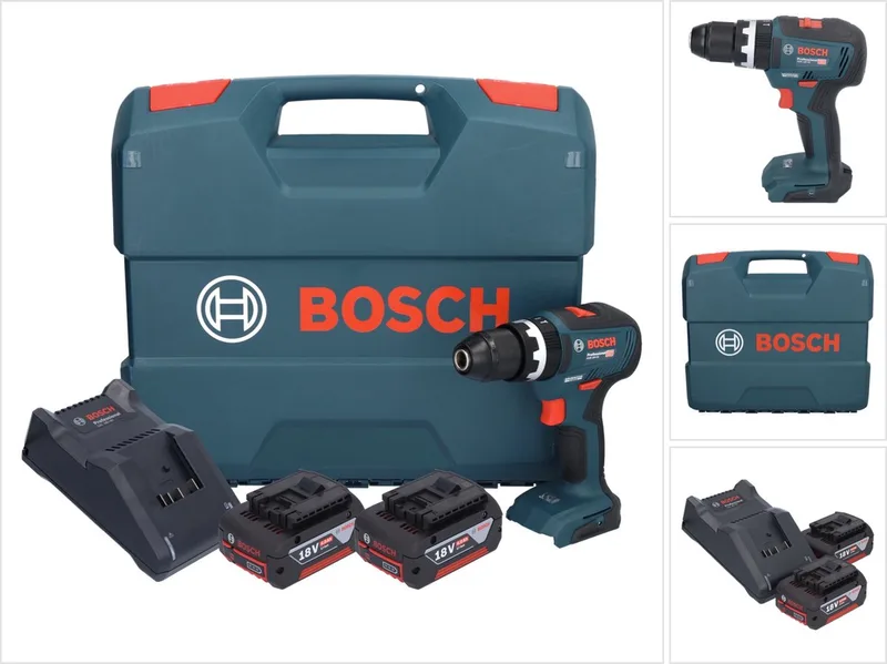 Bosch 18 V Combiboor | accuboormachine | 2x 4.0 Ah Accu | In Koffer | GSB 18v-55 de Bosch Professional – image du produit