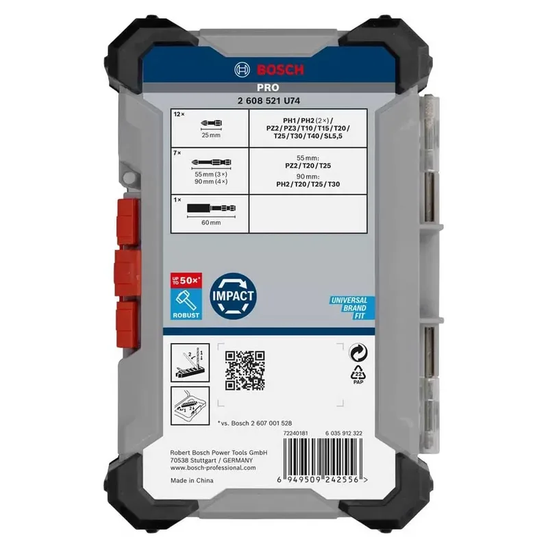 Bosch 20-delig Impact schroefbitset - Professional PRO - 2608521U74 by Bosch – product image 4 of 5