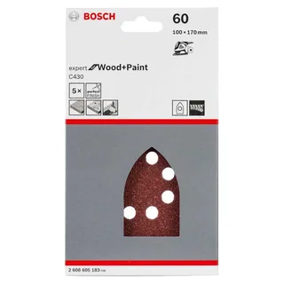 Accesorios Papier De Verre Multi Expert B Et D G60 Pour Bois 100x170 Mm 5 Unités de Bosch Professional – image du produit 2 sur 2