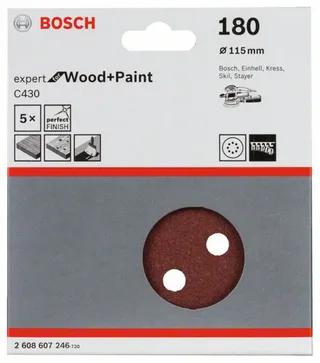 Bosch - 5-delige schuurbladenset 115 mm, 180 by Bosch – product image 2 of 2
