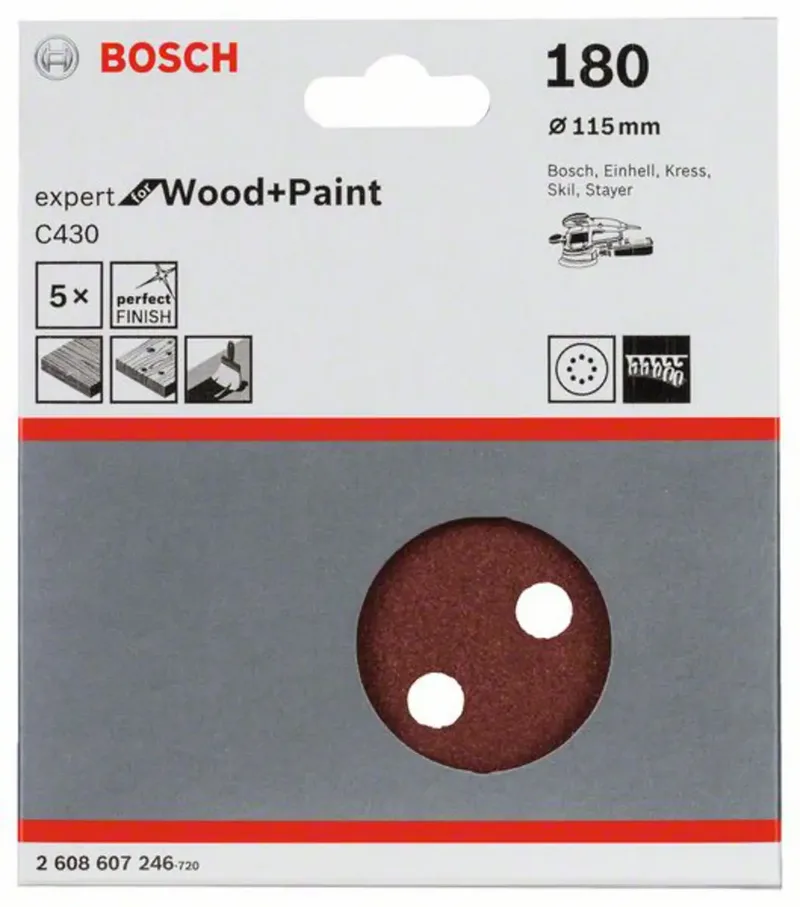 Bosch - 5-delige schuurbladenset 115 mm, 180 by Bosch – product image 2 of 2
