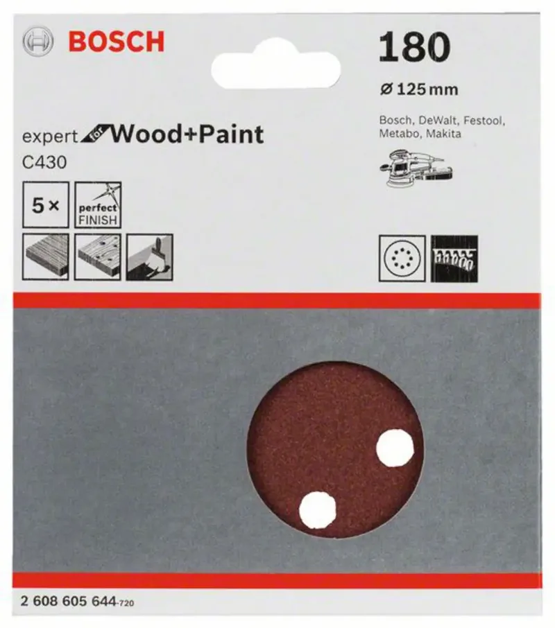 Bosch - 5-delige schuurbladenset 125 mm, 180 by Bosch Professional – product image 2 of 2