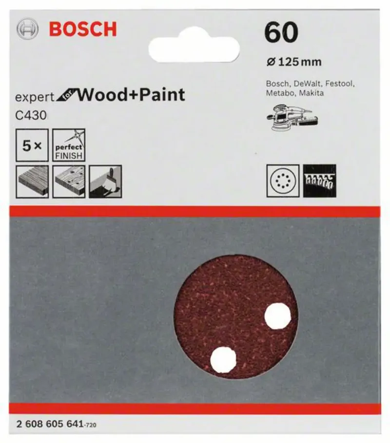 Bosch - 5-delige schuurbladenset 125 mm, 60 by Bosch Professional – product image 2 of 2